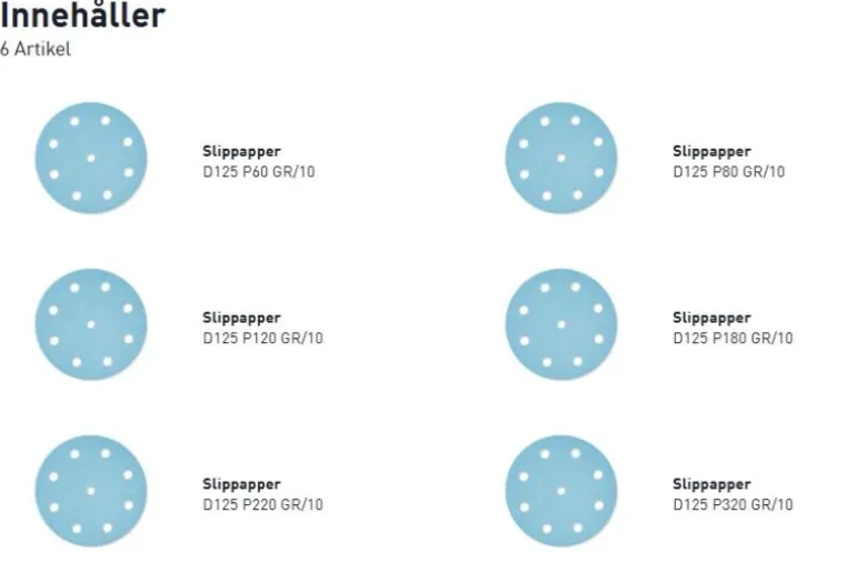 Festool Slippapper D125 • SET 60-delar