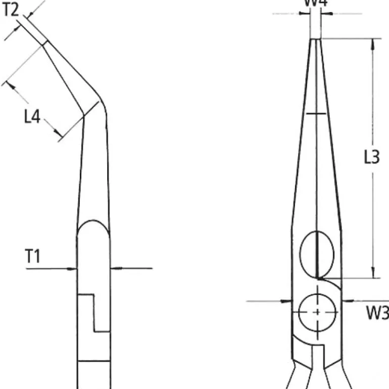 Knipex Flacktång böjd 160