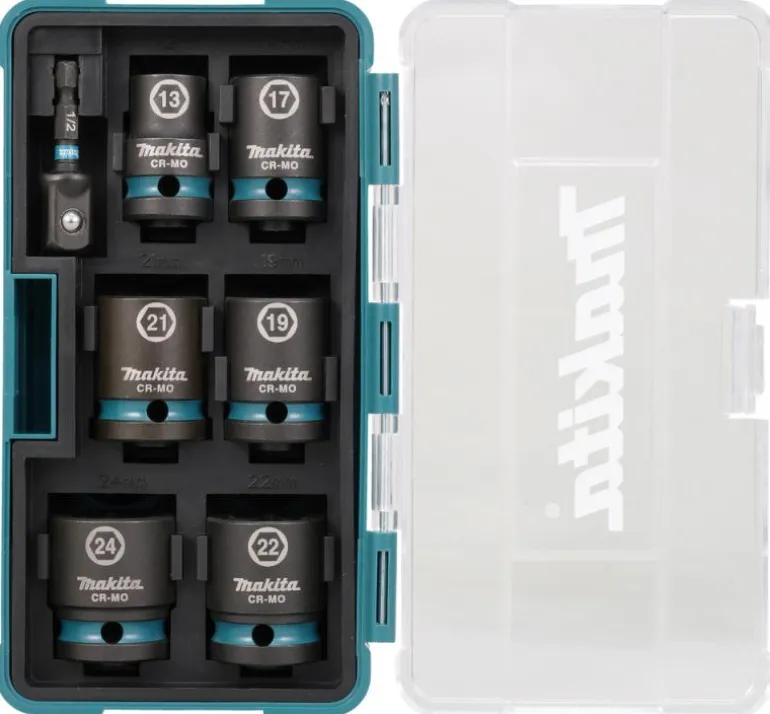 Krafthylssats 7-del 1/2" impact BLACK