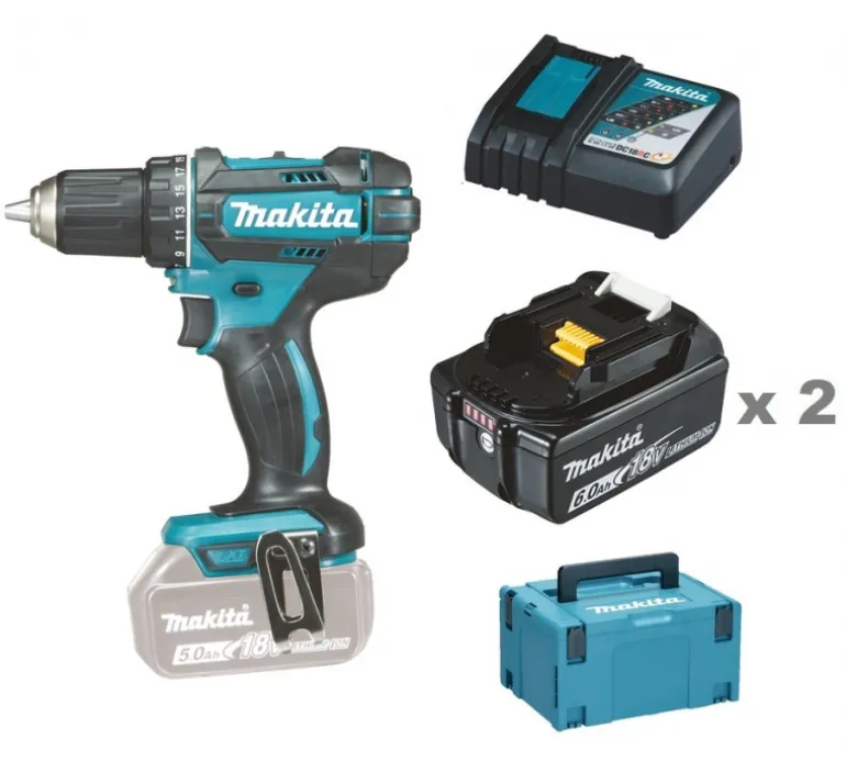 Makita DDF482RGJ Borrskruvdragare 18V, komplett 6,0Ah