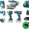 Makita DLX6141G Combokit 6 st maskiner i väska +1st extra 5,0Ah-batteri-på-köpet! Värde 995:-