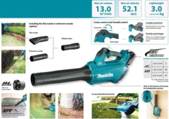 Makita DUB184RT Lövblås 18V, komplett