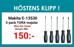 Makita Skruvmejselsats TORX 5-delar