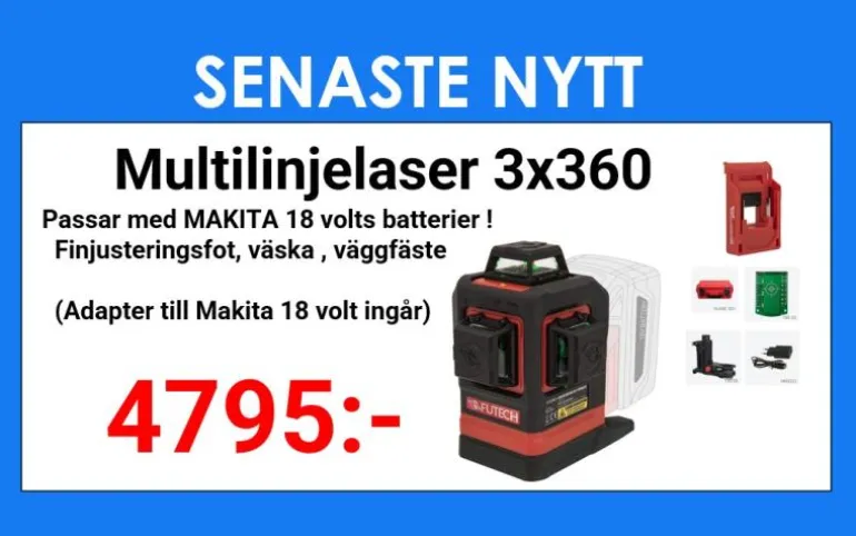Multilinjelasersats grön MC3D 18Volt MAX