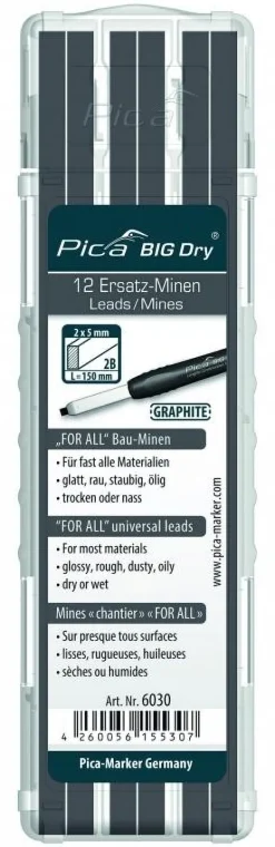 Pica BIG Dry Reservstift Grafit • 12-pack