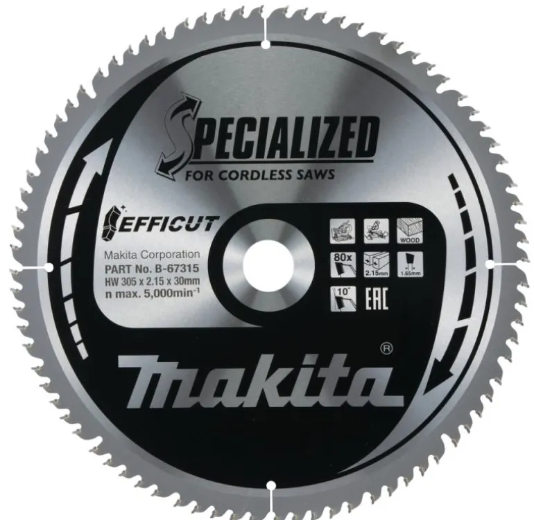 Sågklinga Trä 305x30x2,15 80T Efficut